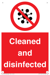 Cleaned and disinfected